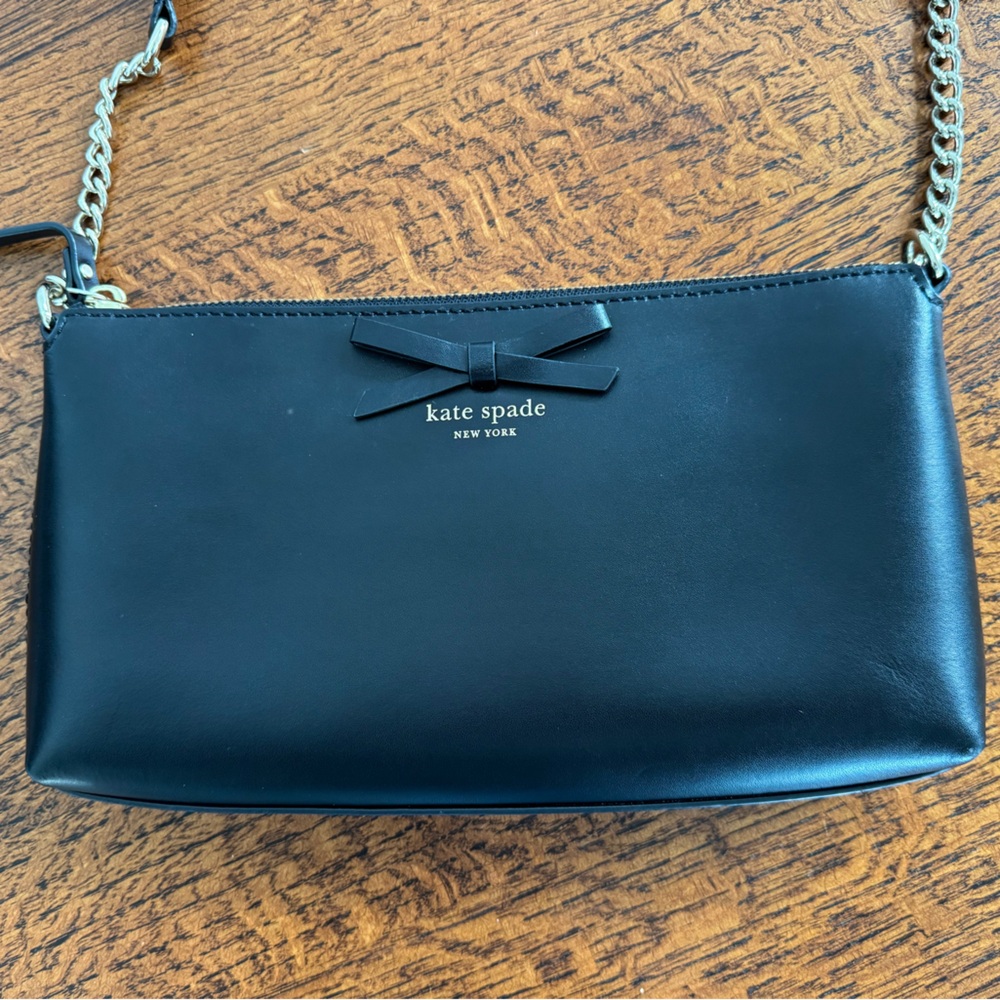 NWOT Kate Spade Black Sawyer Street Declan Crossbody with Gold Chain - Picture 4 of 9